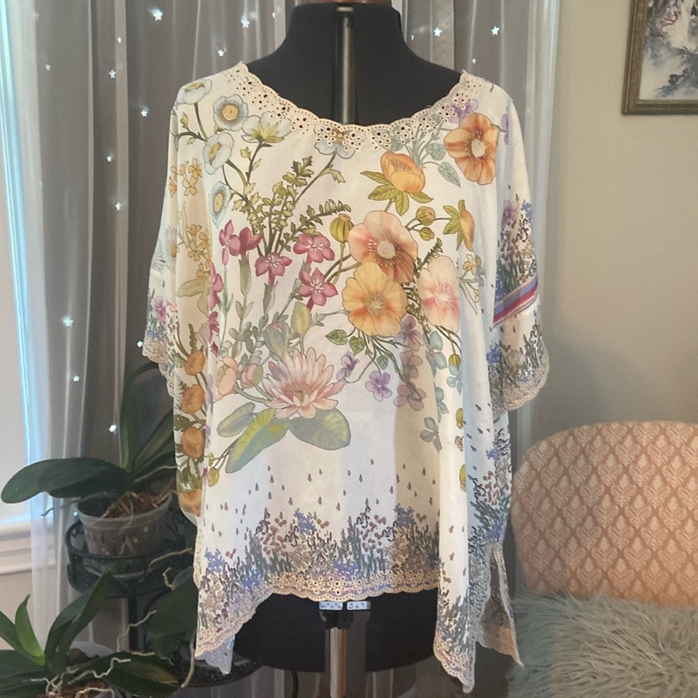 Beautiful Silk Johnny Was Blouse